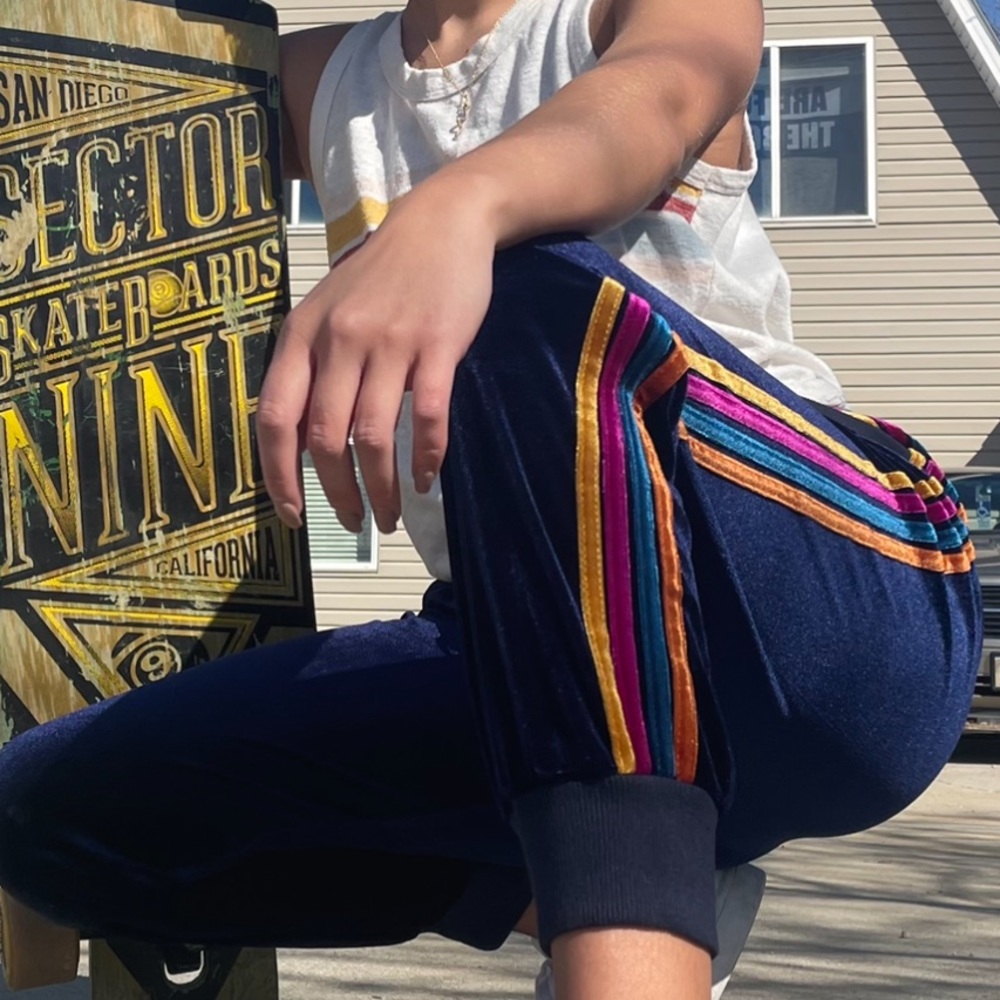 Velvet Striped Joggers
